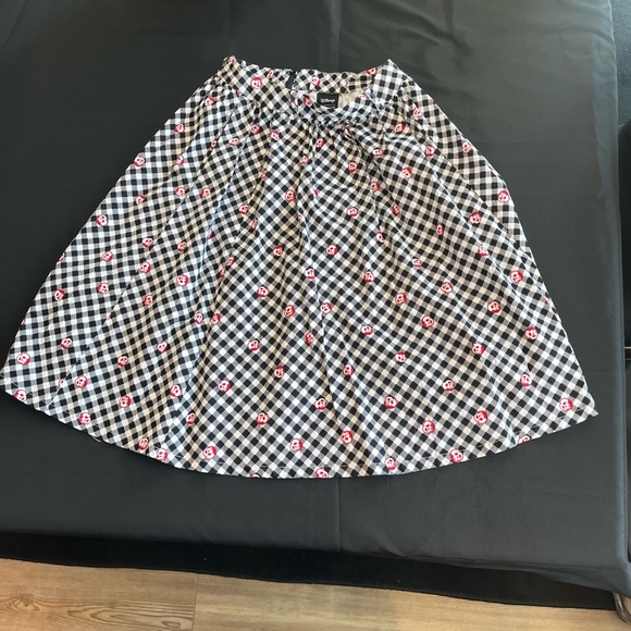 Disney Black and White Checkered Midi Skirt with Red Accents - Picture 6 of 6